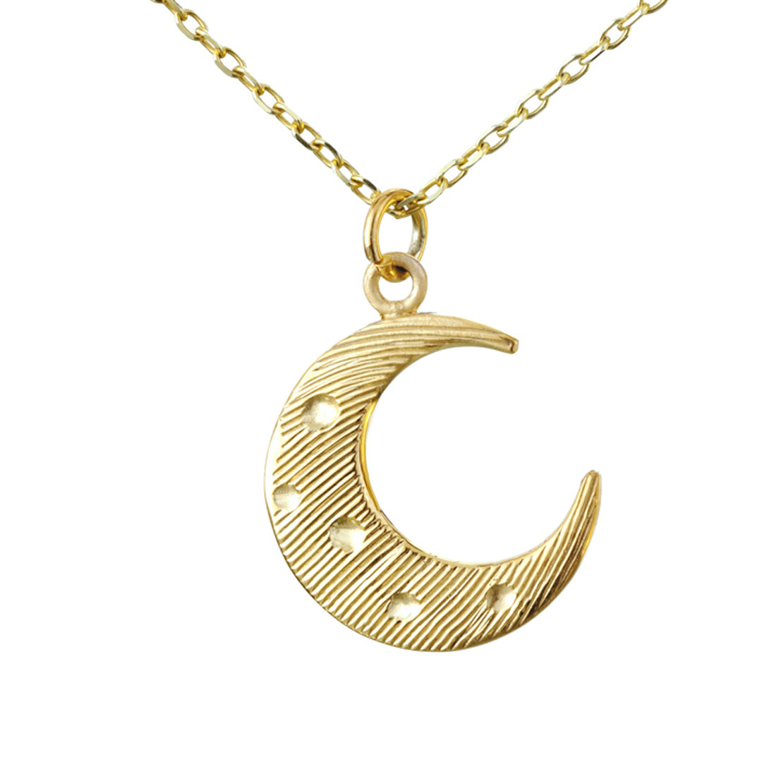 Moon Necklace, Yellow Gold