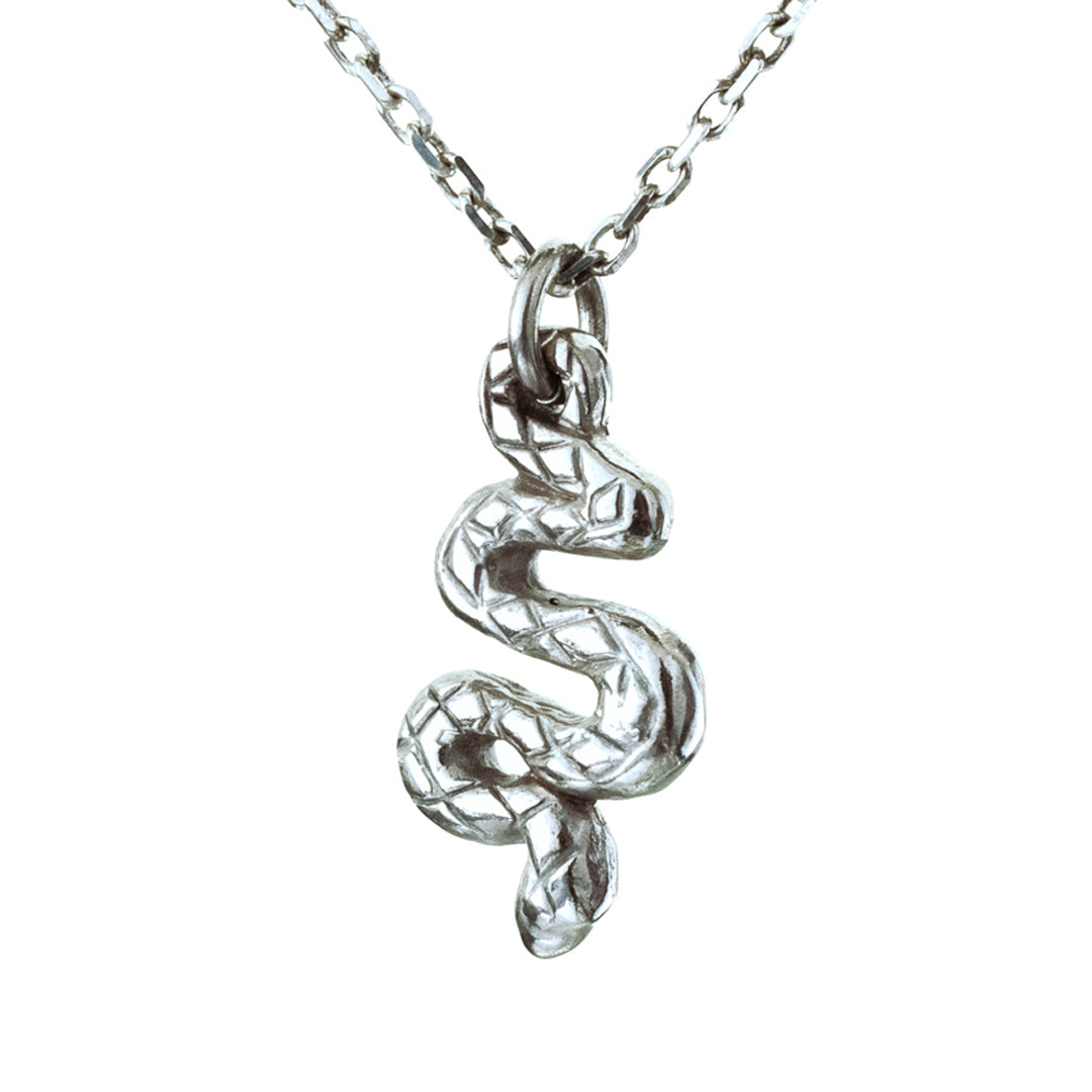 Snake Necklace, White Gold