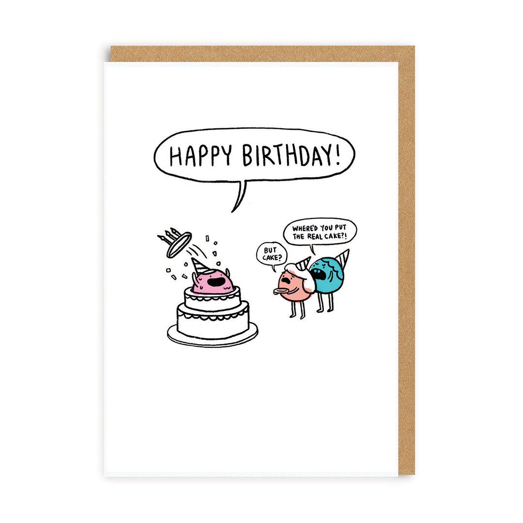 Funny Birthday Card Fake Cake Birthday Greeting Card
