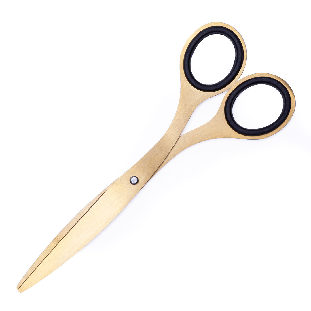 Gold Scissors with Black Handle Grips
