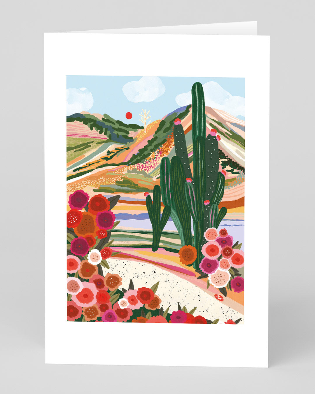 Birthday Card Cactus Landscape Greeting Card
