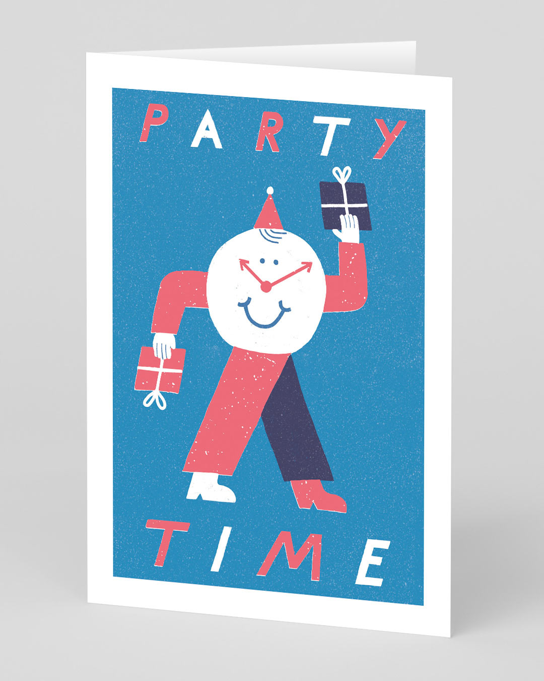 Birthday Card Party Time Clock Greeting Card