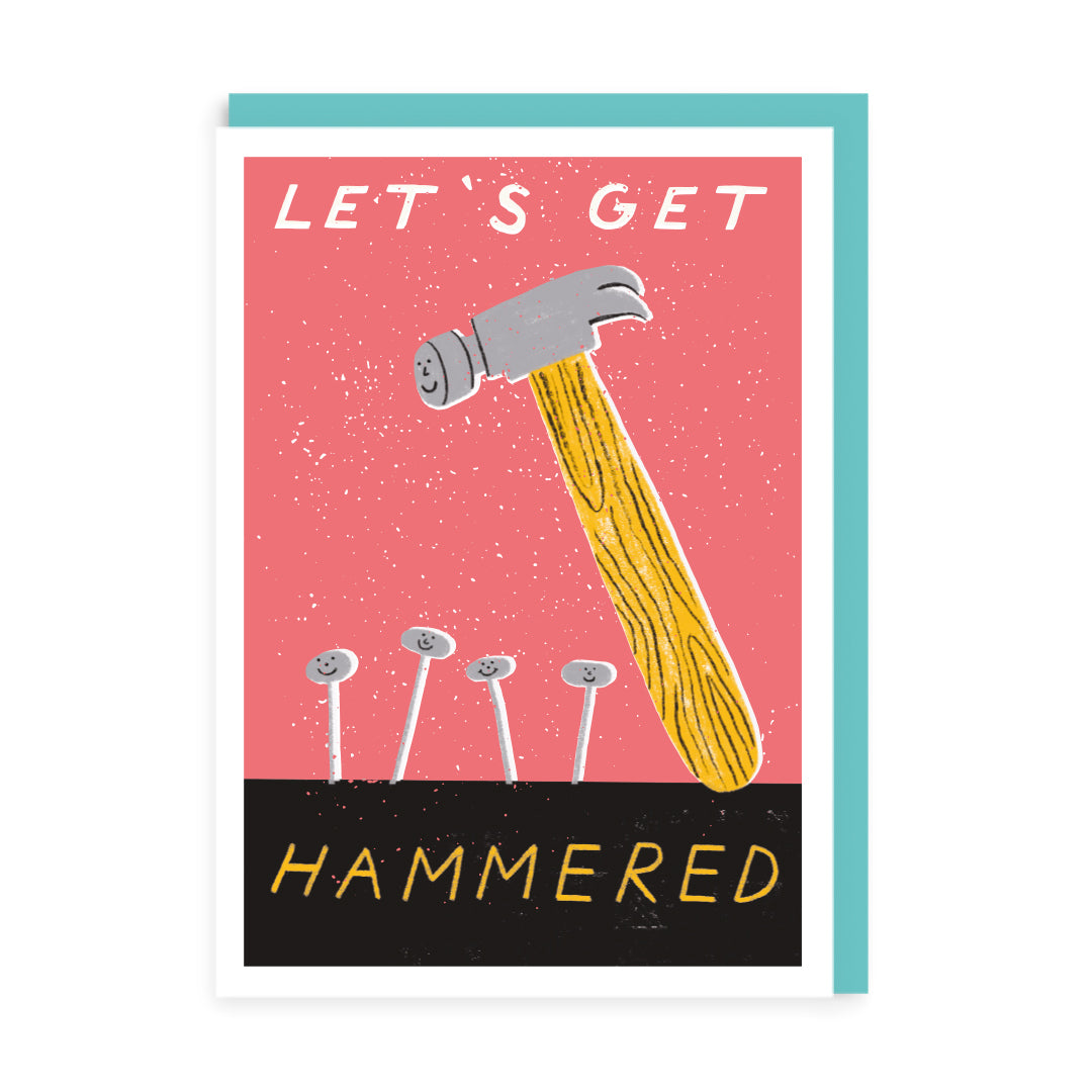 Funny Birthday Card Lets get Hammered Greeting Card