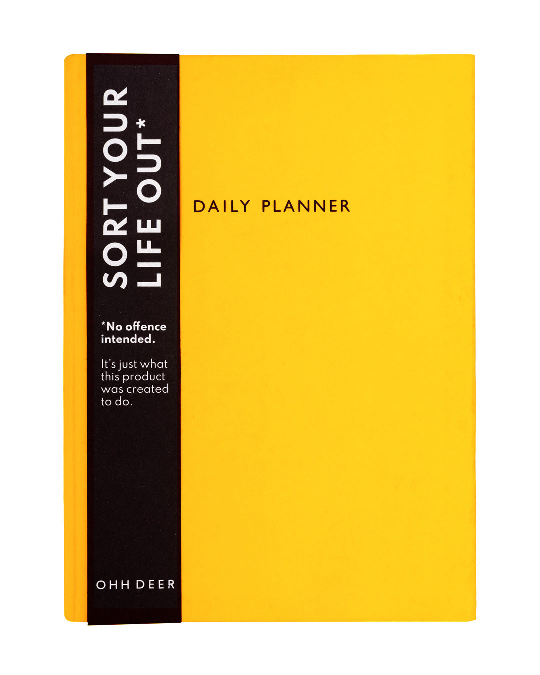 Ohh Deer Daily Planner Notebook | A5 Undated Diary | To Do List, Hourly Schedule, Priorities | Sort Your Life Out | Day To Day Planner | Neon Amber