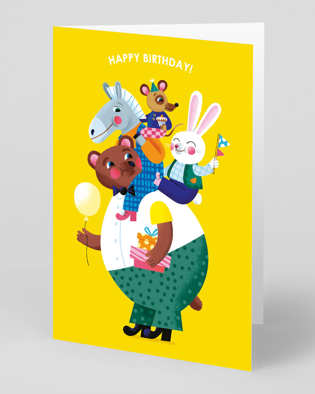Funny Birthday Card Animal Piggyback Birthday Card
