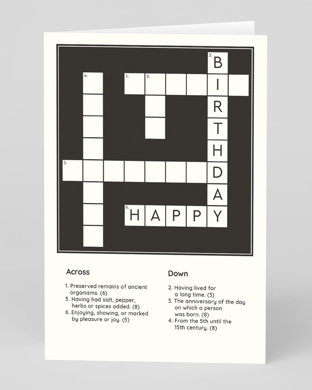 Birthday Card Happy Birthday Crossword Birthday Card