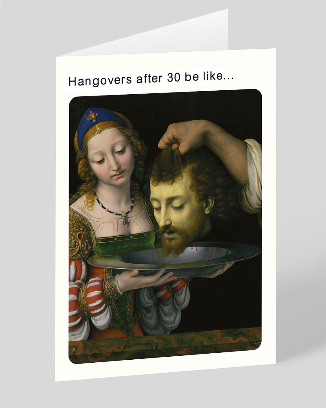 Funny Birthday Card Classic Art Meme Hangovers in your 30s Birthday Card