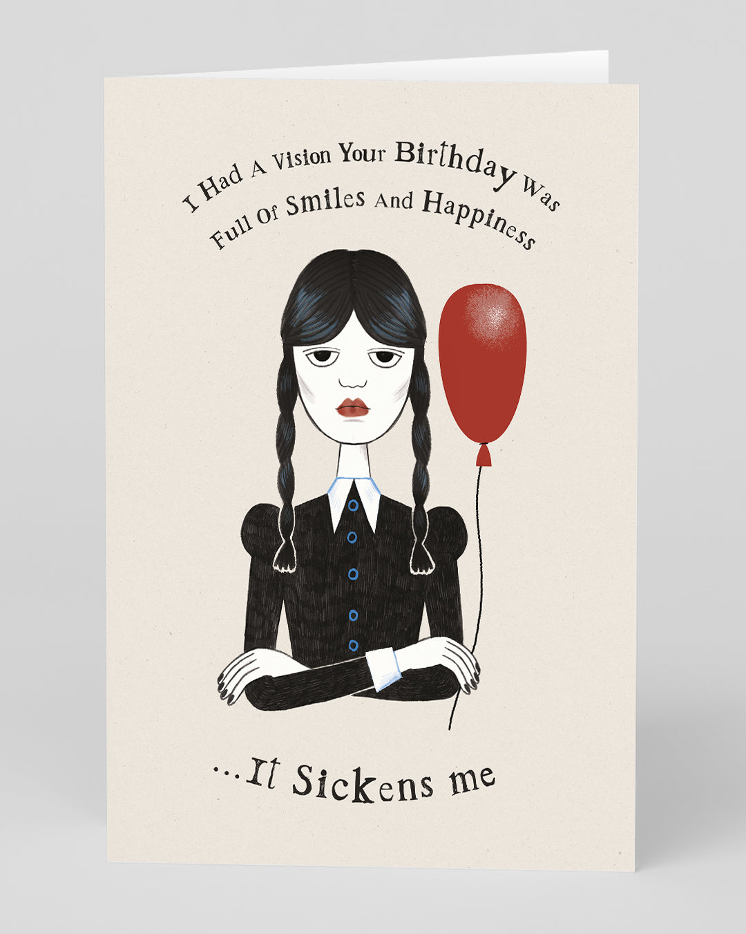 Funny Birthday Card Wednesday Addams Happy Birthday Card