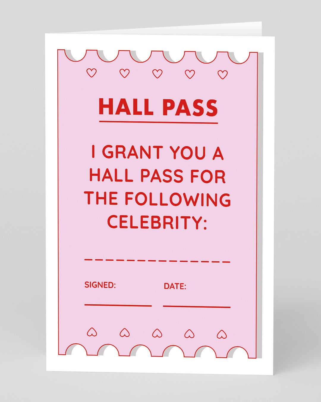 Valentine’s Day | Funny Valentines Card For Him or Her | Personalised Hall Pass Greeting Card | Ohh Deer Unique Valentine’s Card | Made In The UK, Eco-Friendly Materials, Plastic Free Packaging