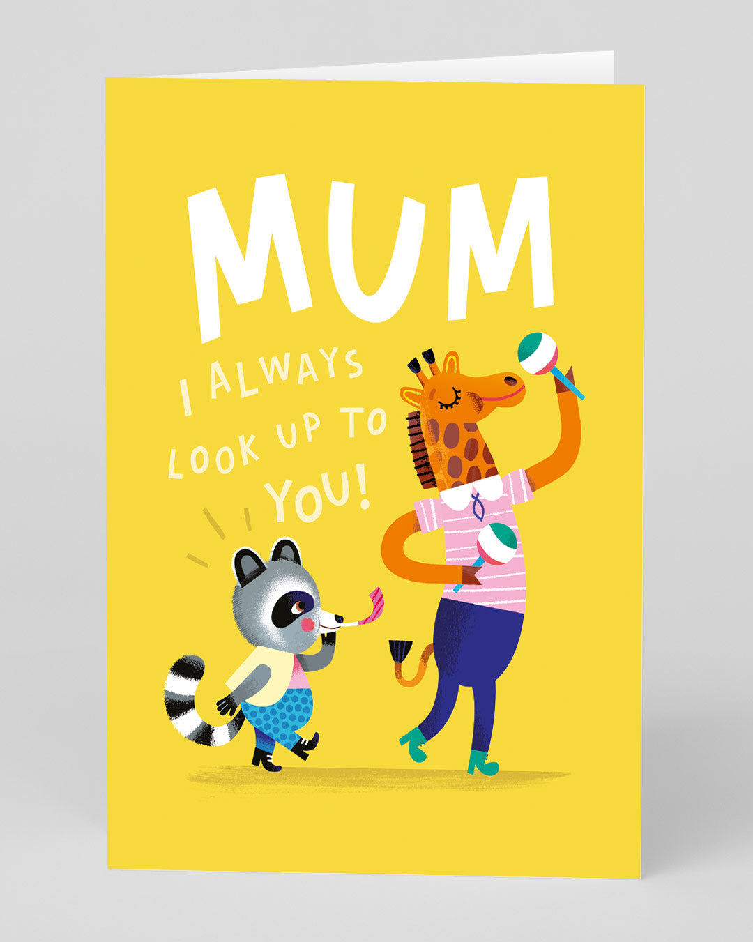 Birthday Card for Mum, I’ll Always Look Up To You Giraffe Greeting Card