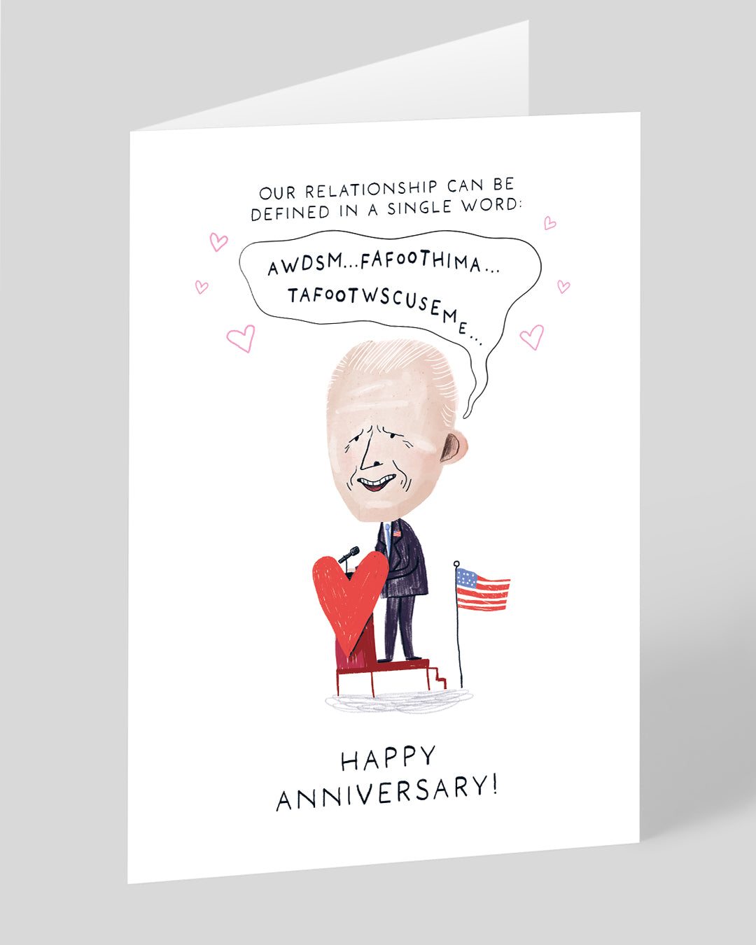 Personalised Joe Biden Weird Noise Anniversay Card