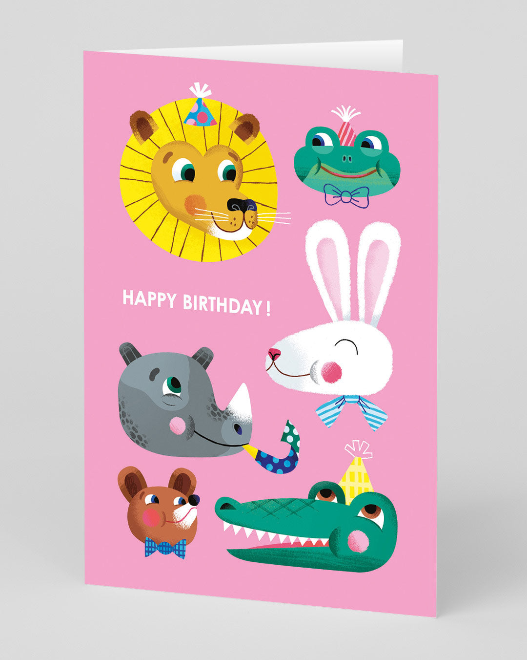 Birthday Card Animal Smiling Faces Birthday Card