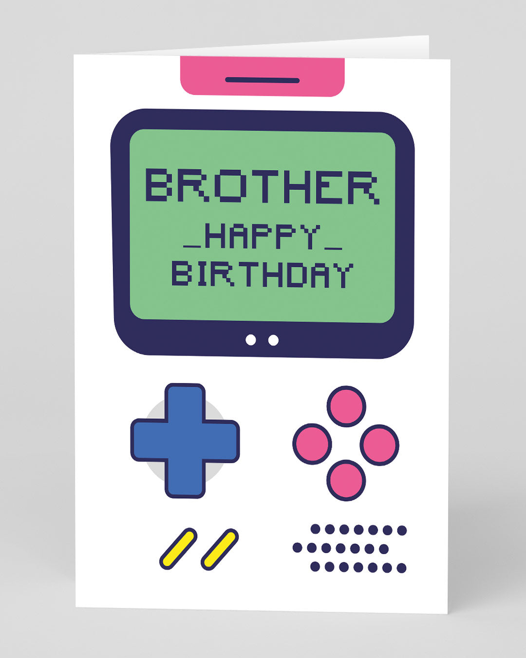 Funny Birthday Card for Brother Gameboy Brother Birthday Card