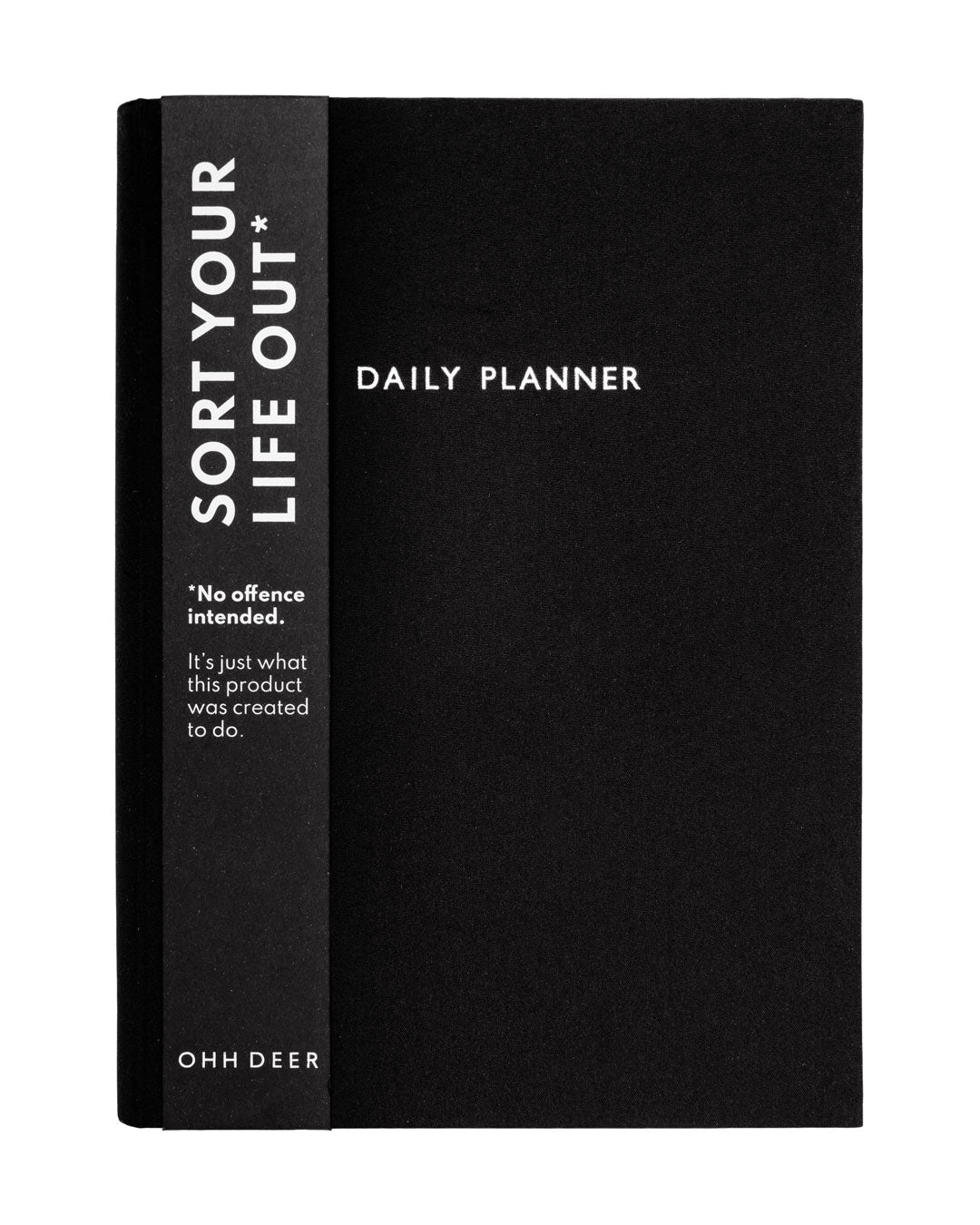 Daily Planner Notebook - A5 Undated Productivity Journal - To Do List, Hourly Schedule, Priorities and Notes - for Students, Home or Office - Black