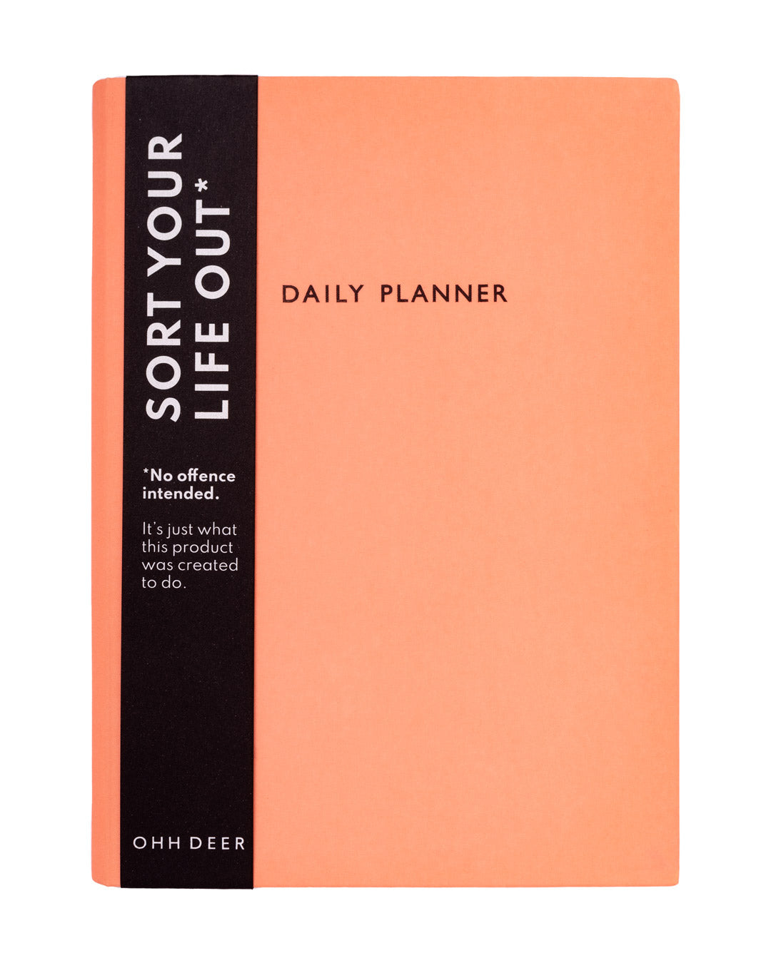 Ohh Deer Daily Planner Notebook | A5 Undated Diary | To Do List, Hourly Schedule, Priorities | Sort Your Life Out | Day To Day Planner | Coral