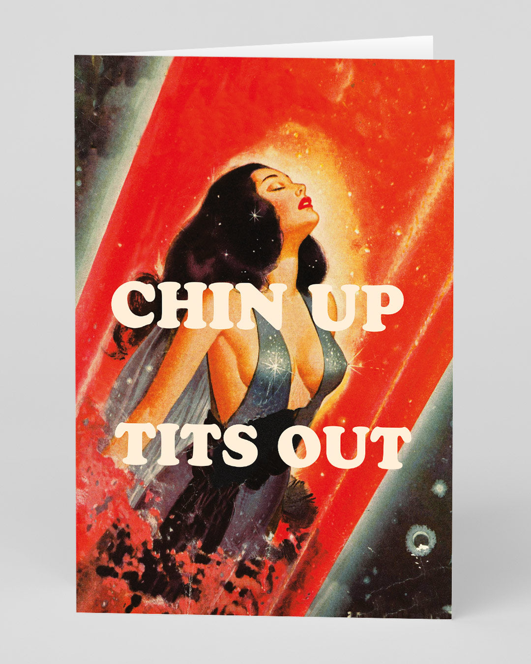 Funny Birthday Card Chin Up Tits Out Greeting Card