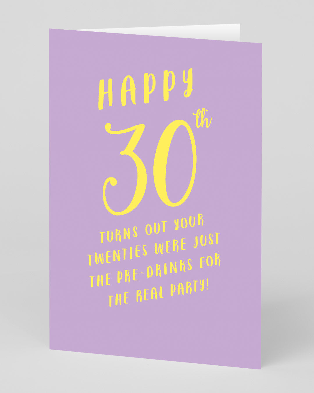 Funny Birthday Card Pre-Drinks 30th Birthday Card