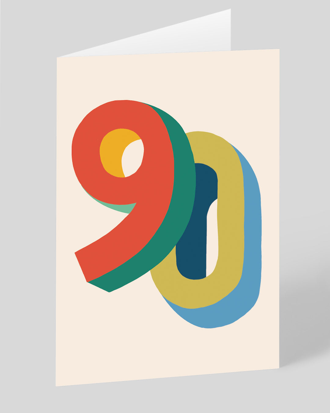 90th Birthday Card Bright Colourful 90th Birthday Card