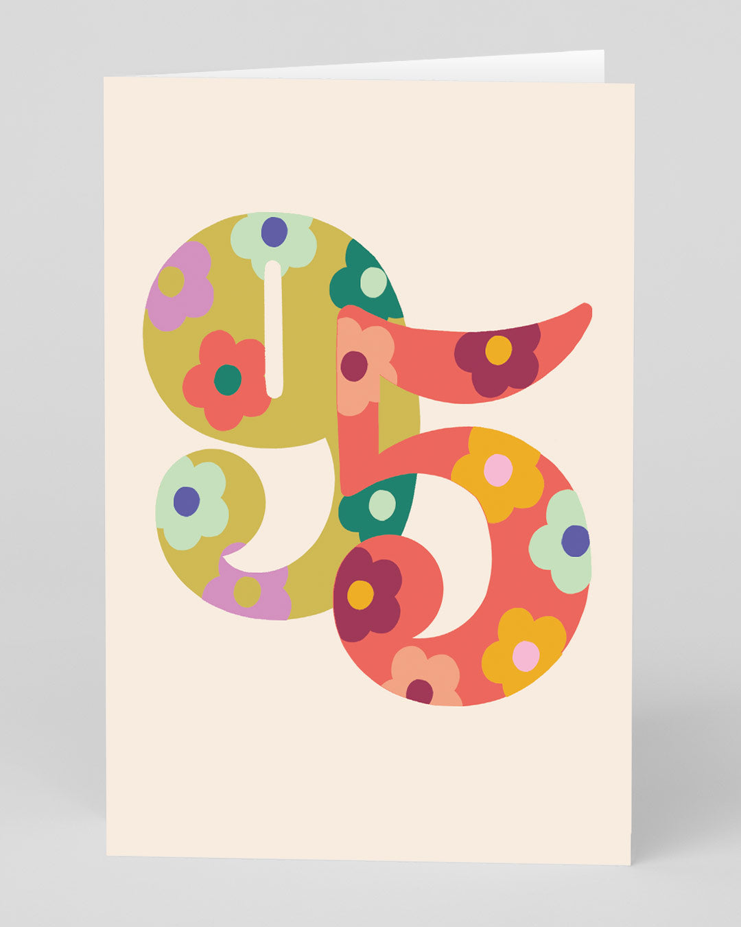 95th Birthday Card Colourful Floral Numbers 95th Birthday Card