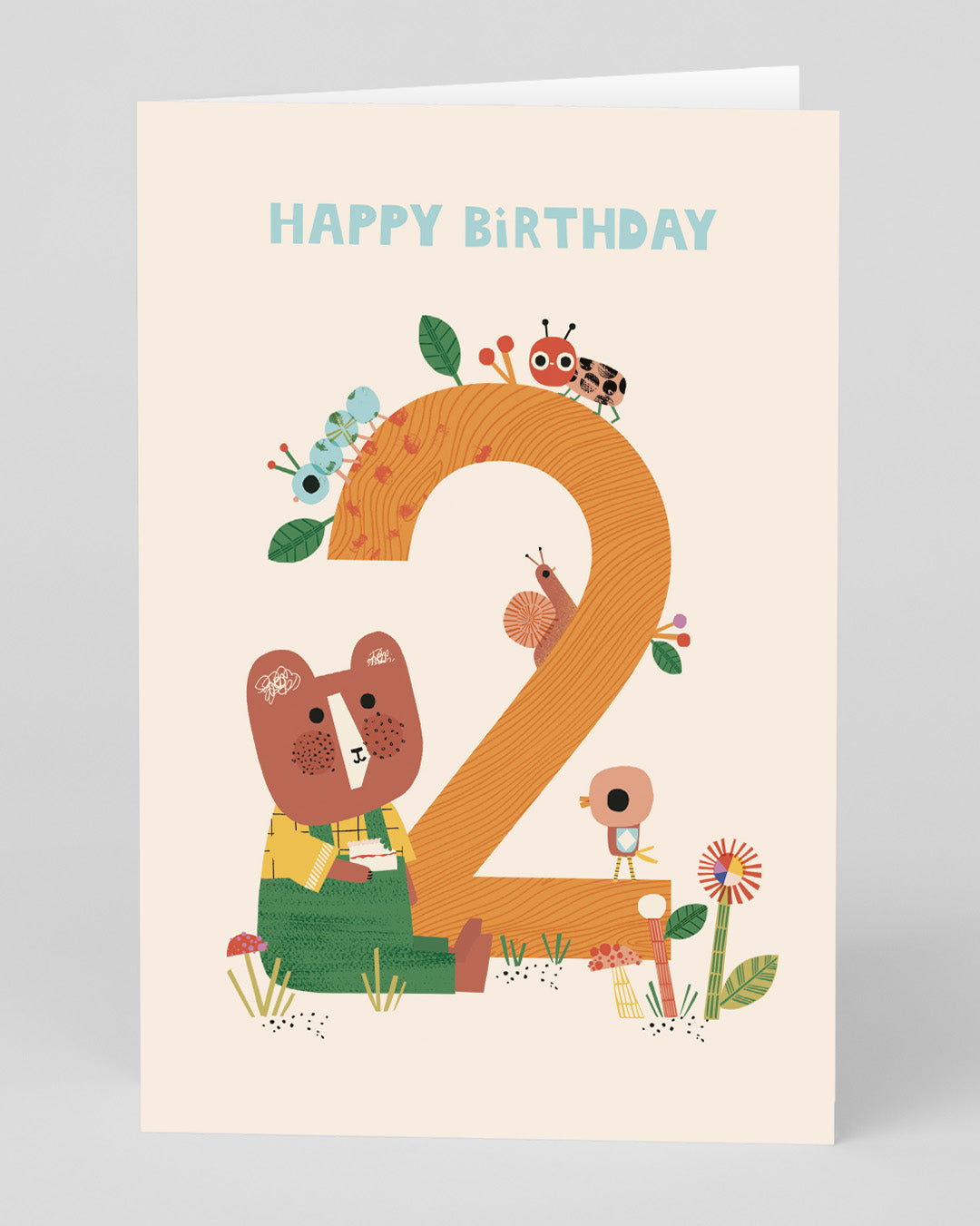 Funny Birthday Card Cute Bear 2nd Birthday Card