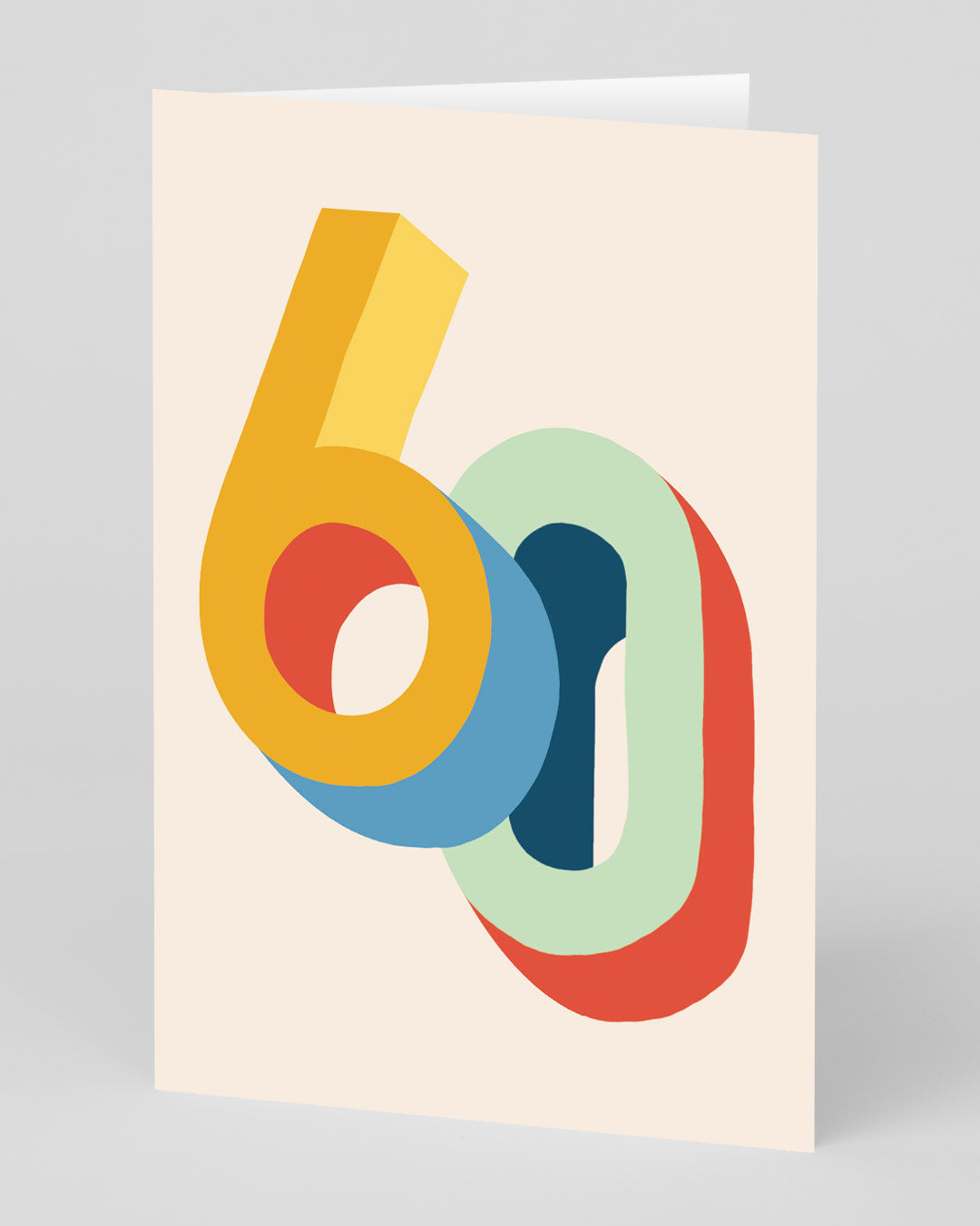 60th Birthday Card Bright Colourful Numbers 60th Birthday Card