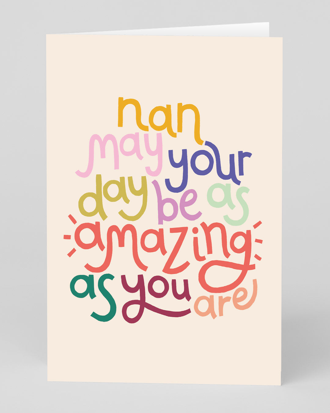 Birthday Card for Nan May Your Day Be As Amazing As You Are Greeting Card