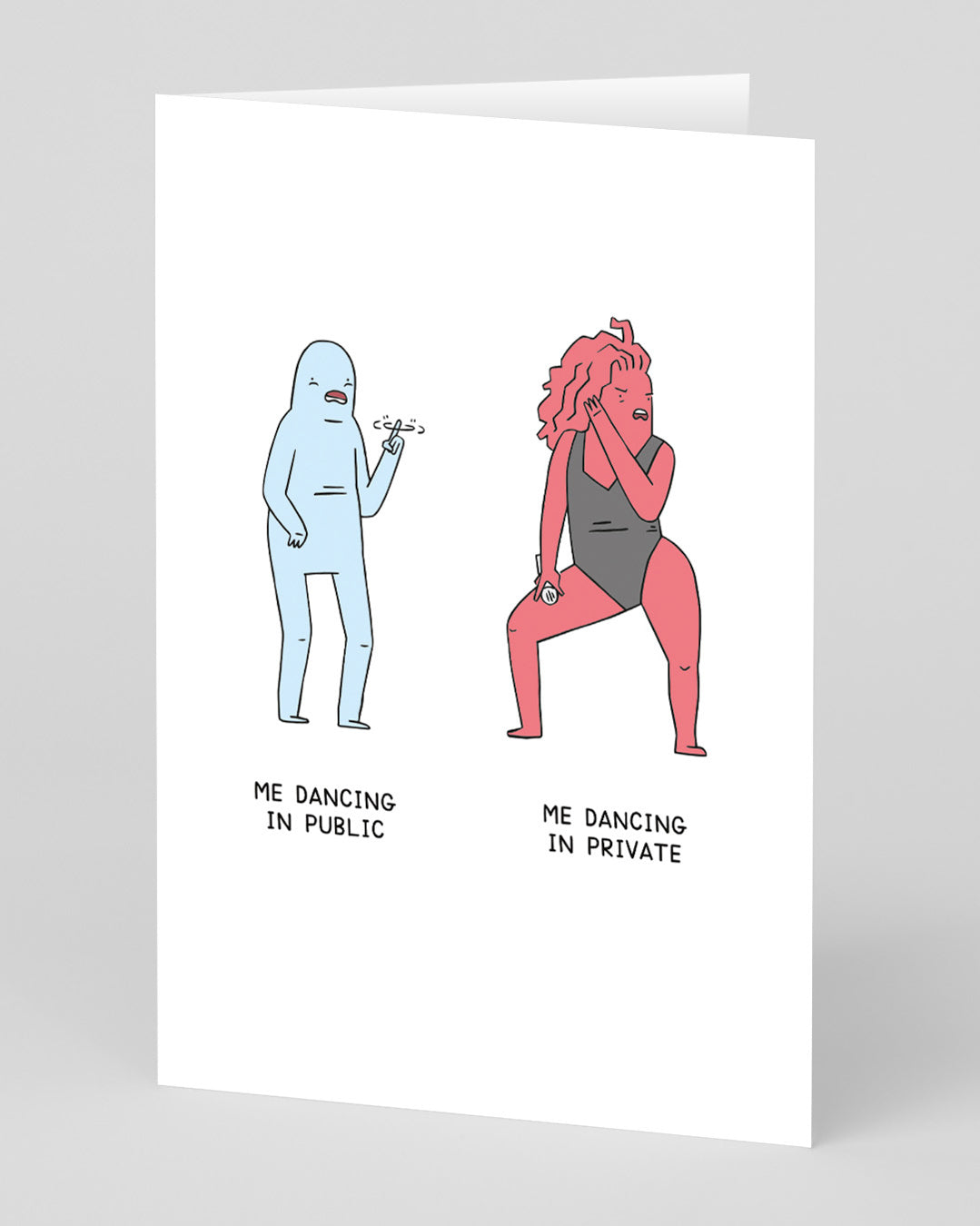 Birthday Card Dancing in Public vs Private Card