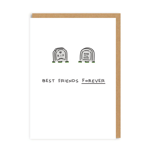 White Best Friends Forever Greeting Card