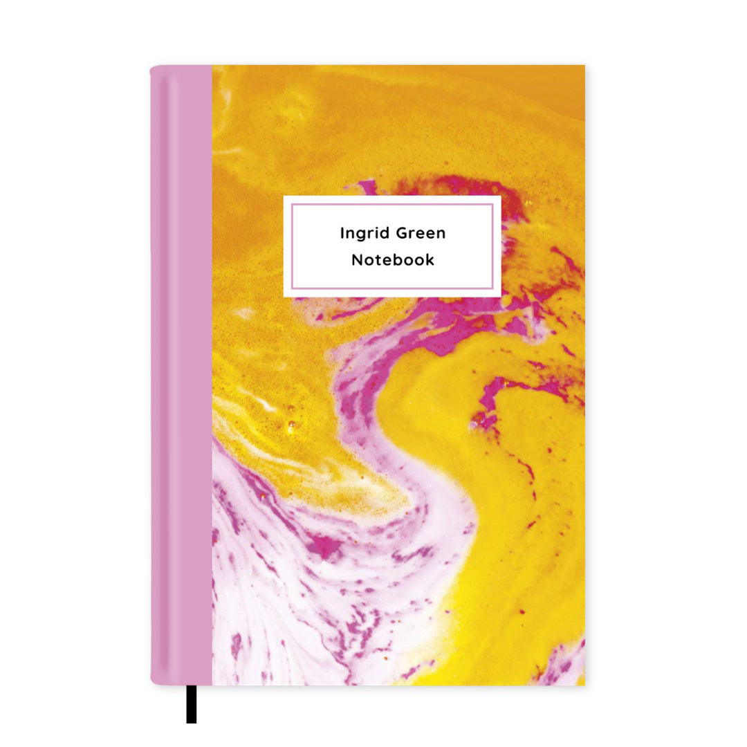 Orange Marble Personalised Notebook A5, Hard Cover / Lined