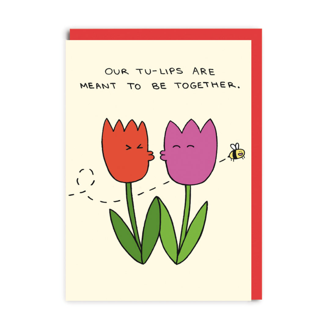 Valentine’s Day | Funny Valentines Card For Him or Her | Our Tu-lips Meant To Be Together Card | Ohh Deer Unique Valentine’s Card | Made In The UK, Eco-Friendly Materials, Plastic Free Packaging