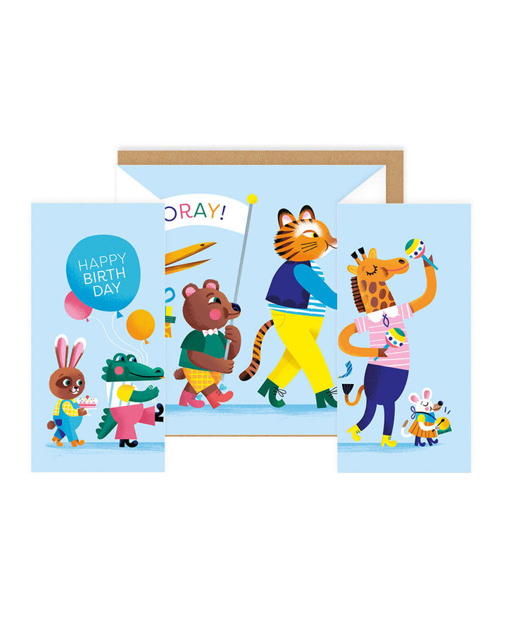 Birthday Card Birthday Parade Concertina Birthday Card