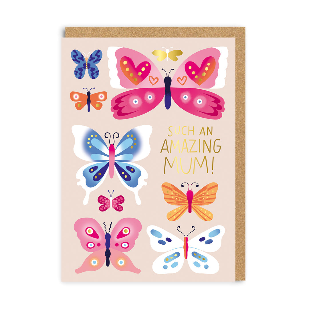 Birthday Card Mum Butterflies Greeting Card
