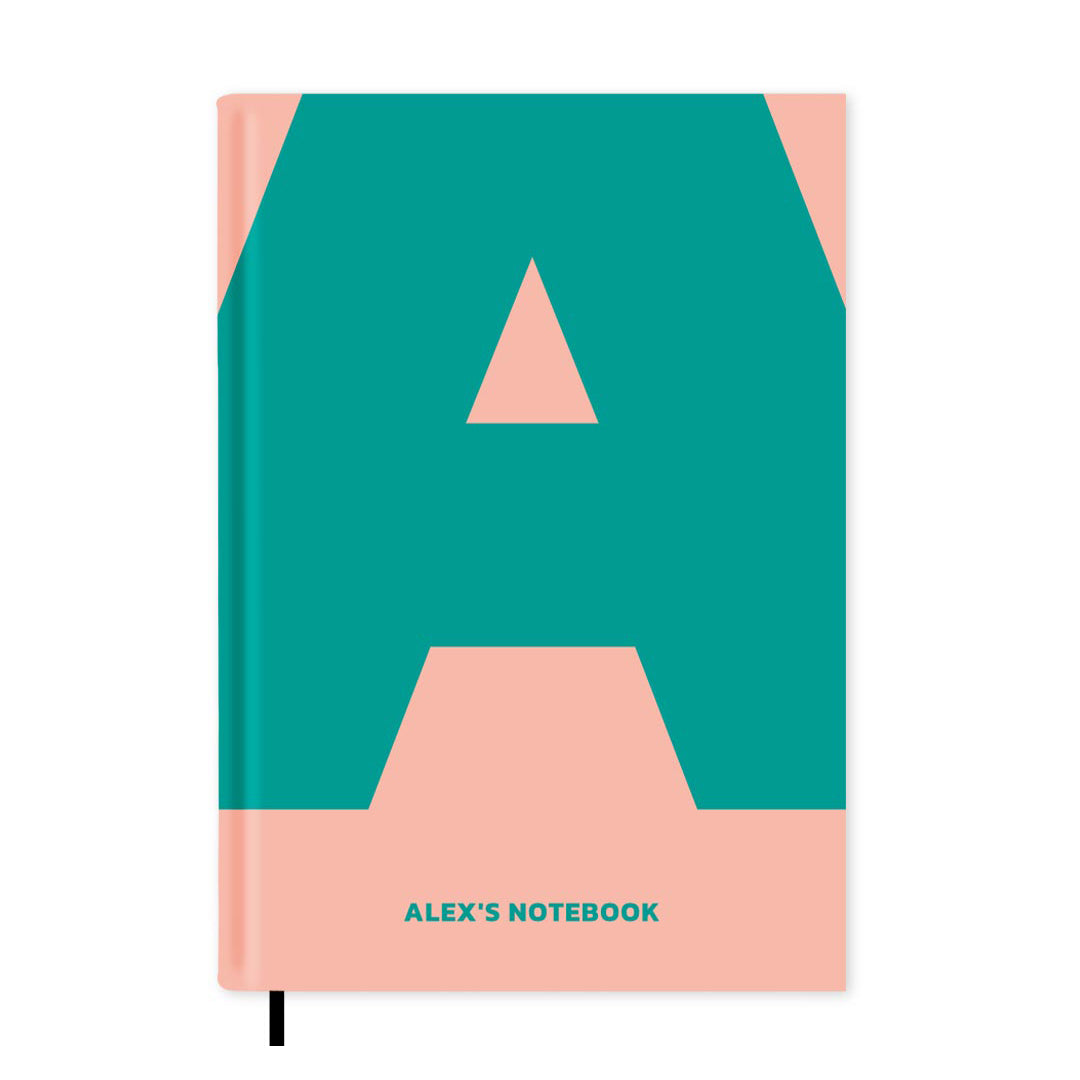 A is For Personalised Notebook A5, Hard Cover / Dotted