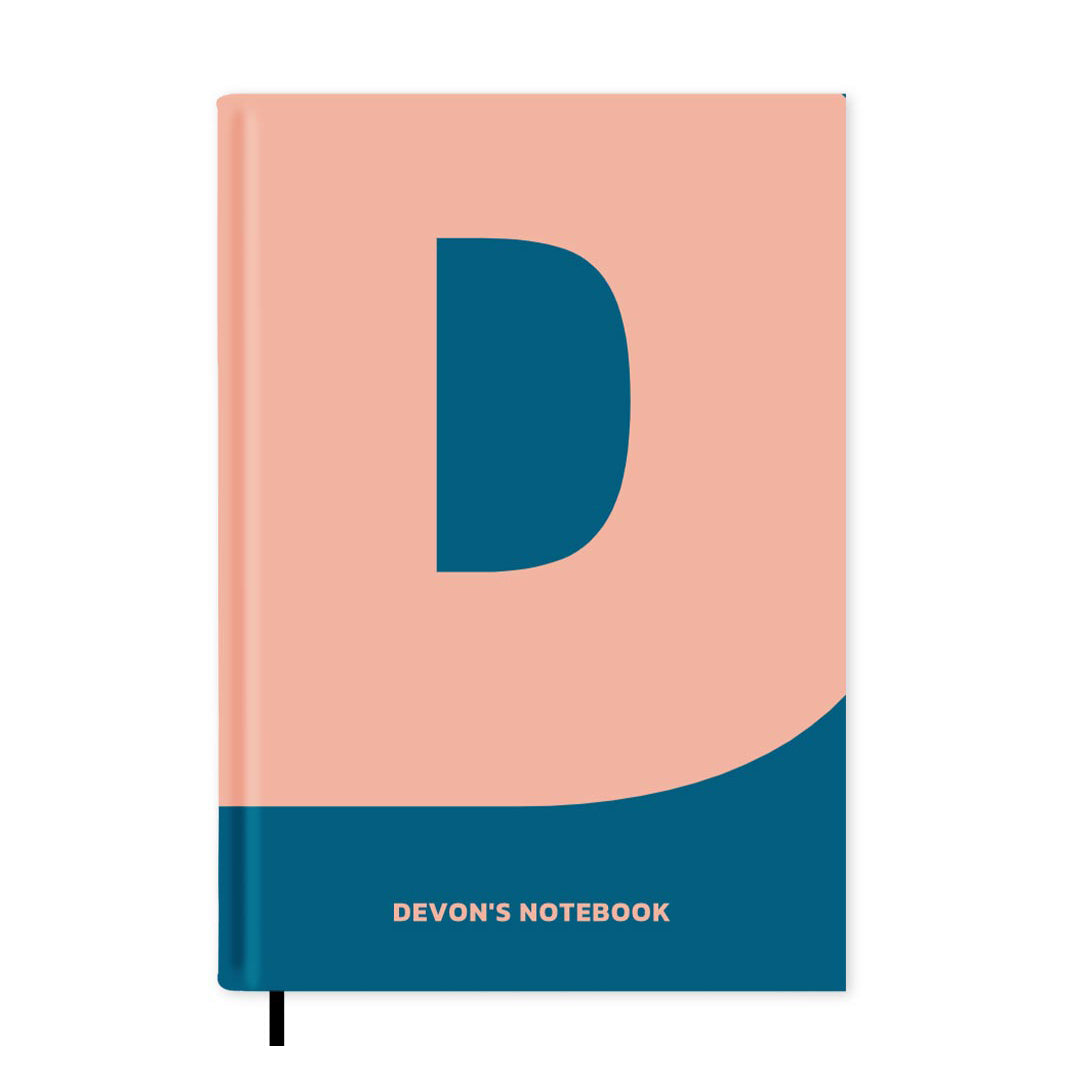 D is For Personalised Notebook A5, Hard Cover / Lined