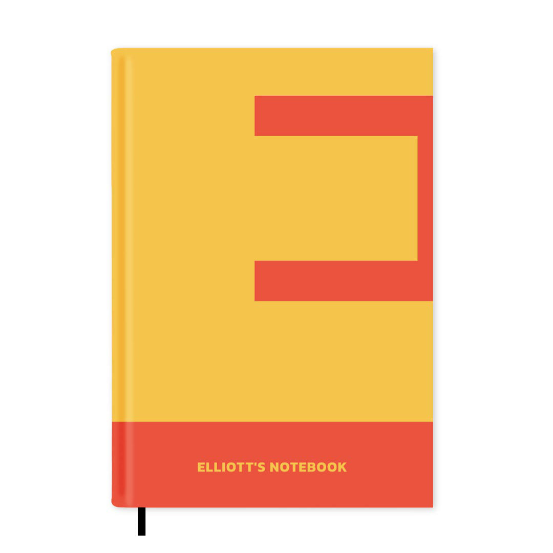E is For Personalised Notebook A5, Hard Cover / Lined