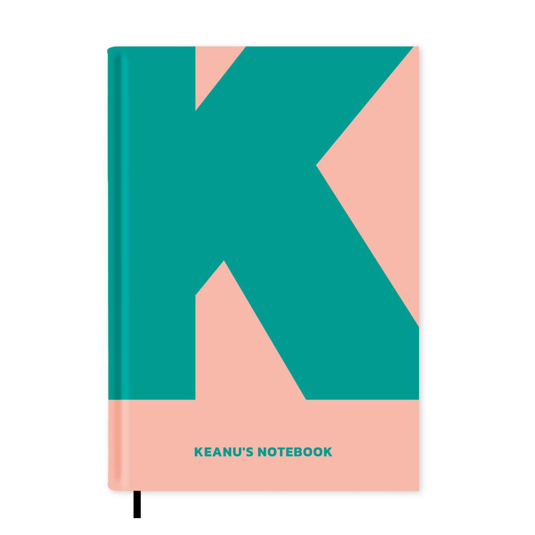 K is For Personalised Notebook A5, Hard Cover / Lined