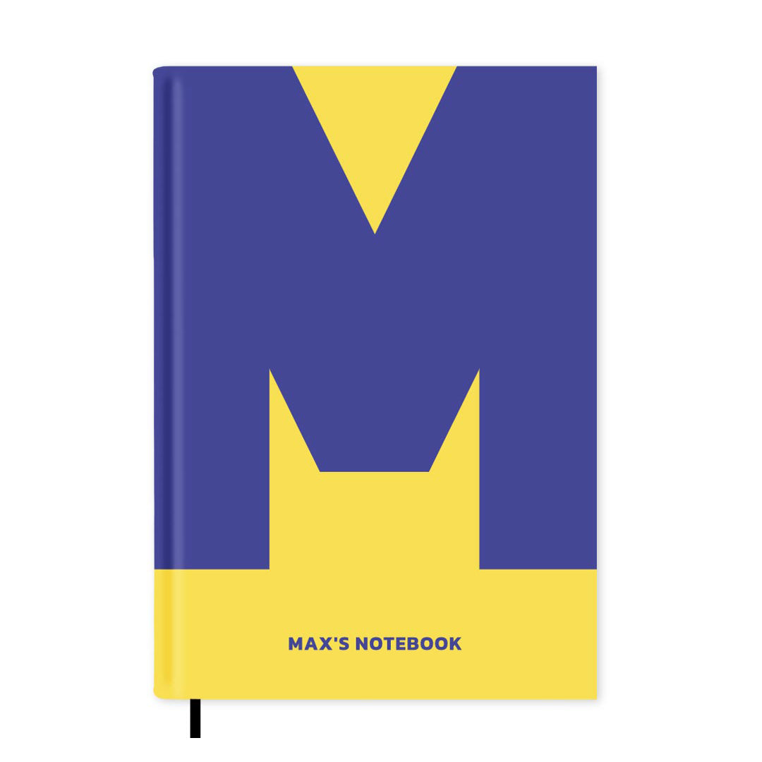 M is For Personalised Notebook A5, Hard Cover / Lined