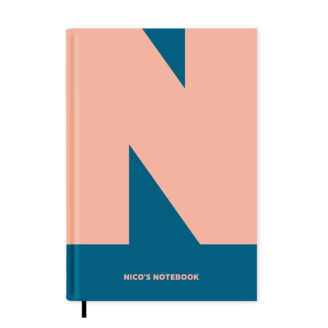 N is For Personalised Notebook A5, Hard Cover / Lined