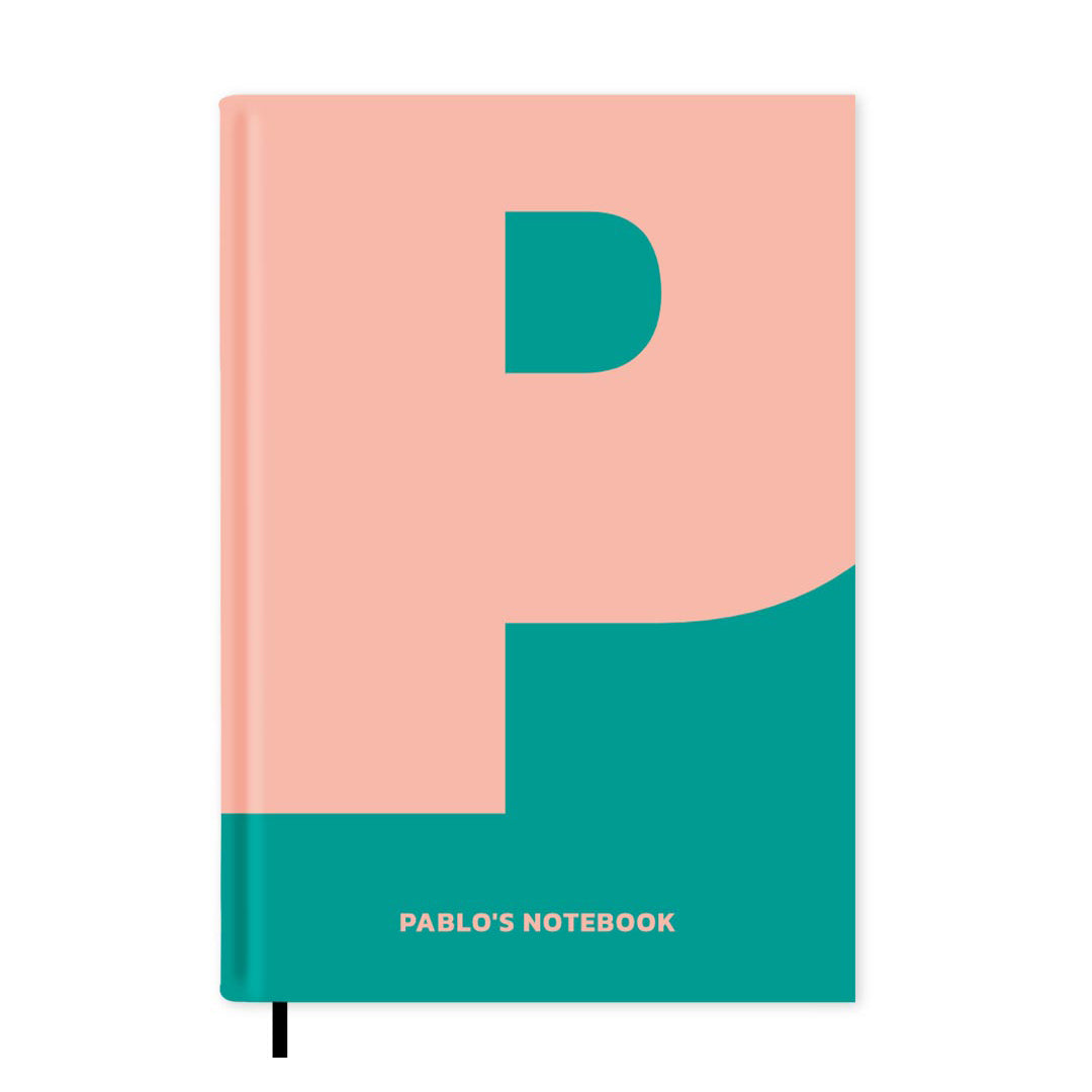 P is For Personalised Notebook A5, Hard Cover / Plain