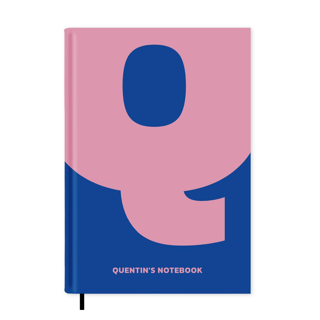 Q is For Personalised Notebook A5, Hard Cover / Dotted