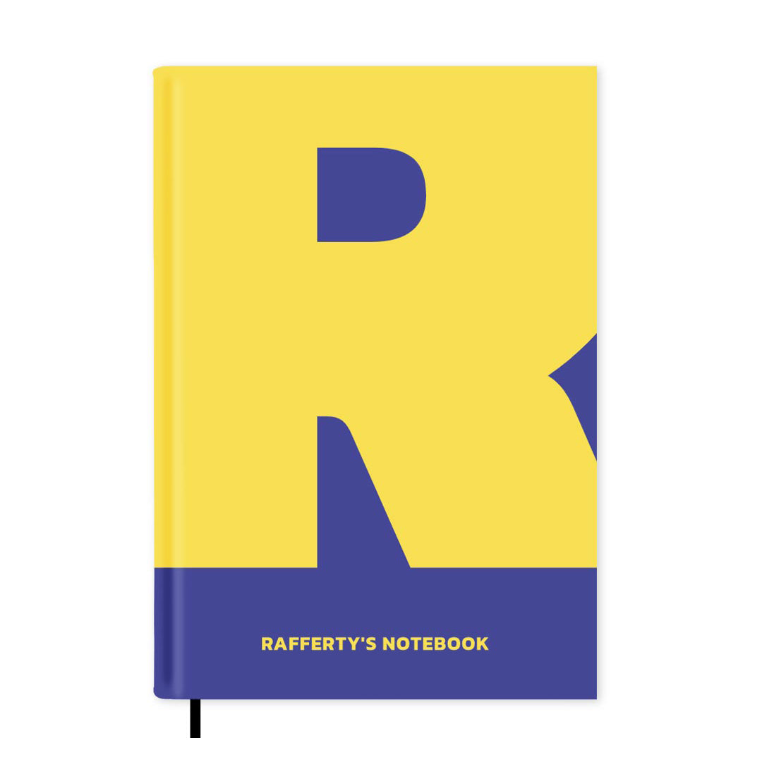 R is For Personalised Notebook A5, Hard Cover / Lined