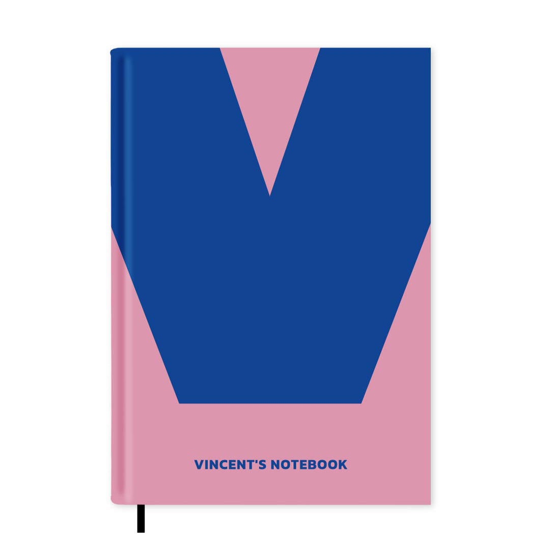 V is For Personalised Notebook A5, Hard Cover / Plain