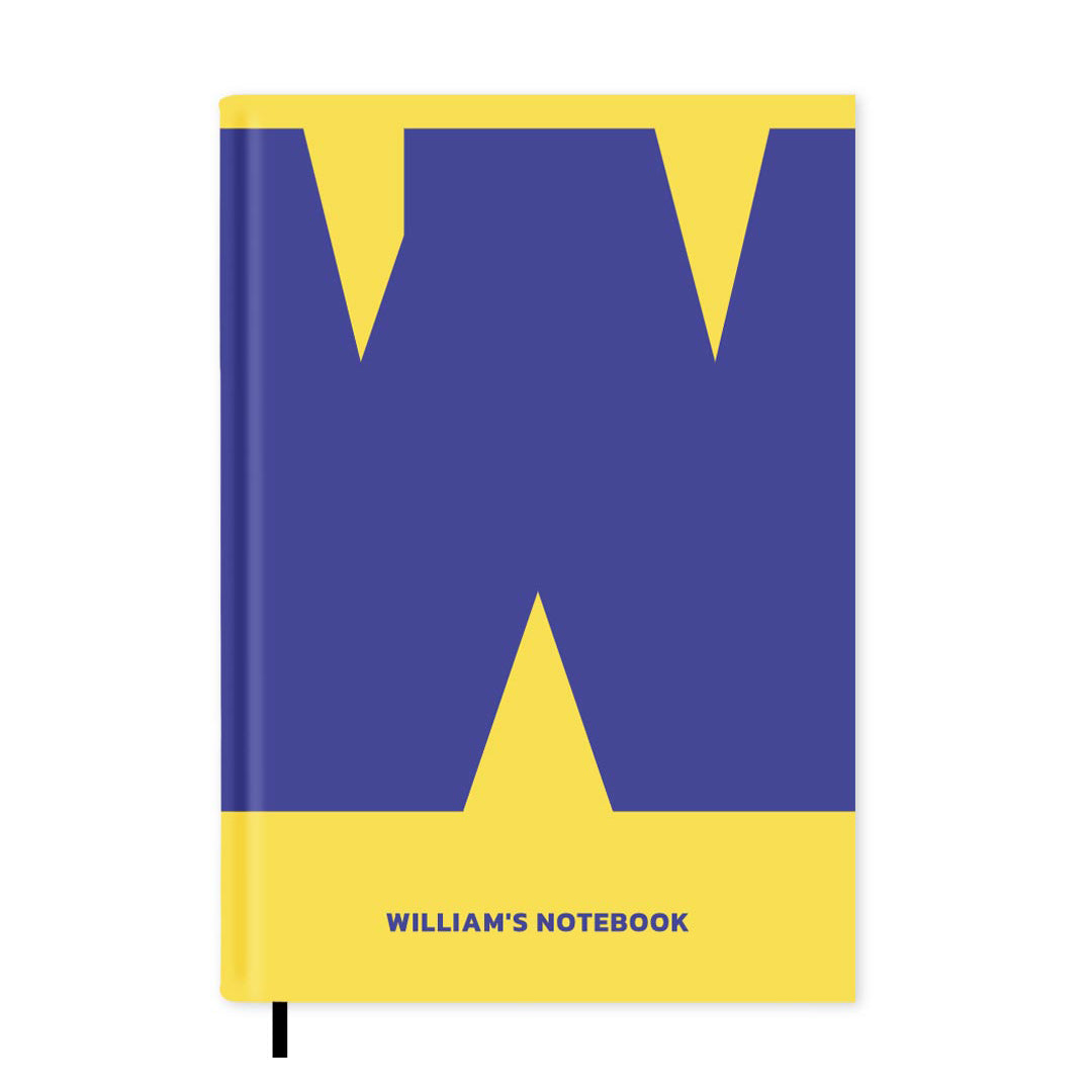 W is For Personalised Notebook A5, Hard Cover / Plain