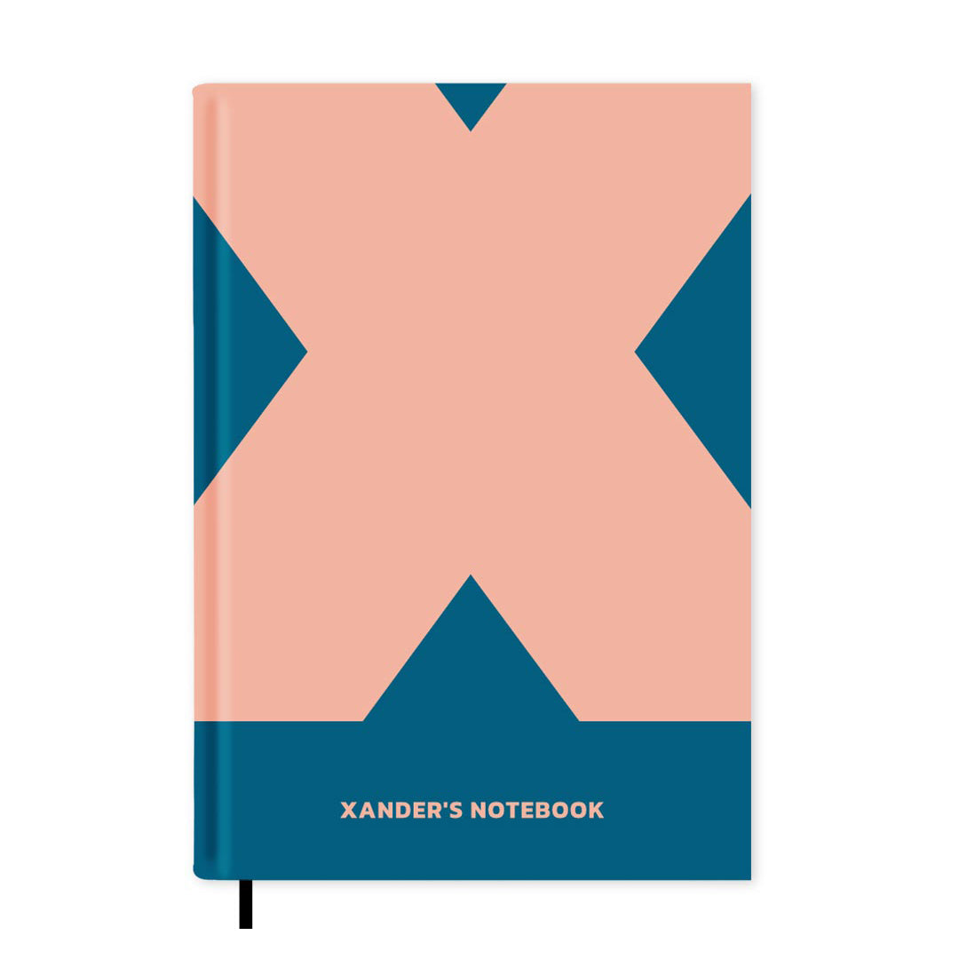 X is For Personalised Notebook A5, Hard Cover / Plain