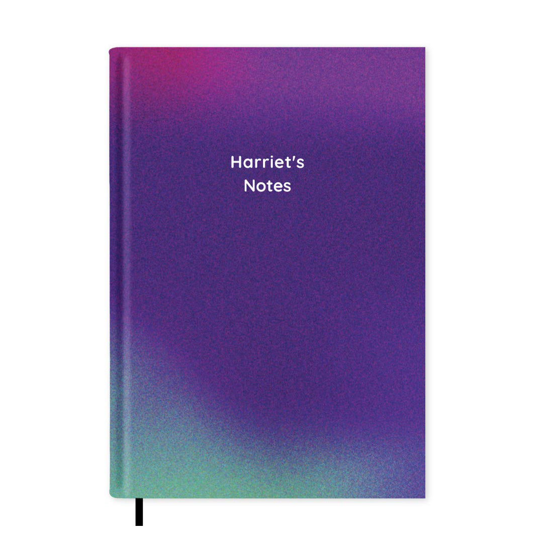 Purple Ombre Personalised Notebook A5, Hard Cover / Plain