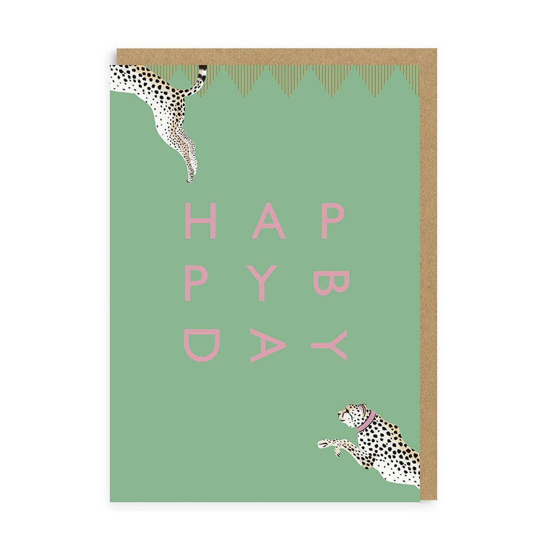 Birthday Card Happy Birthday Cheetah Greeting Card