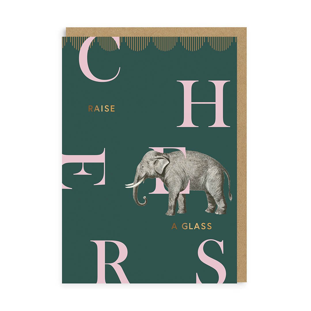 Birthday Card Cheers Elephant Birthday Greeting Card