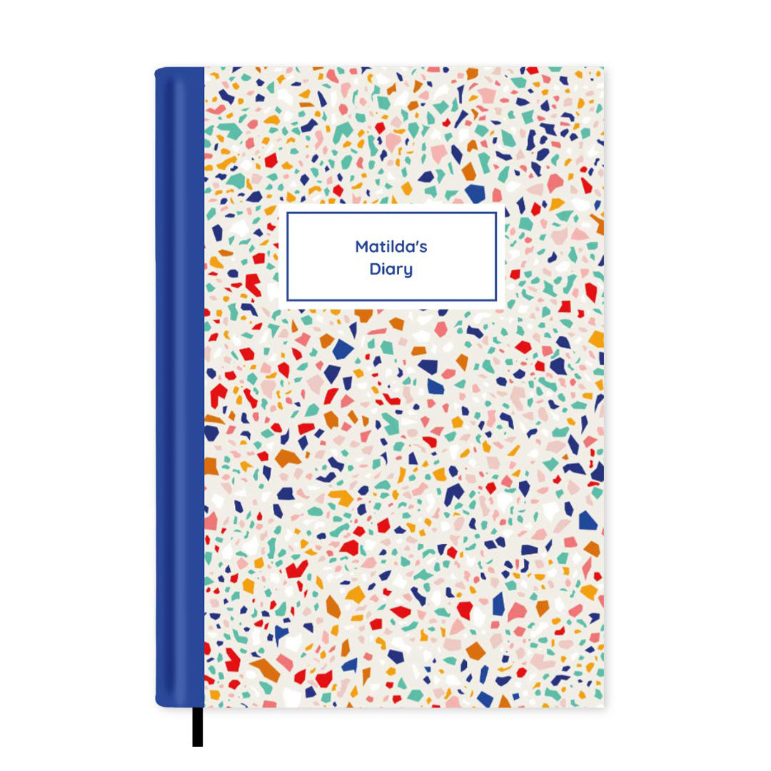 Terrazzo Personalised Notebook A5, Hard Cover / Dotted