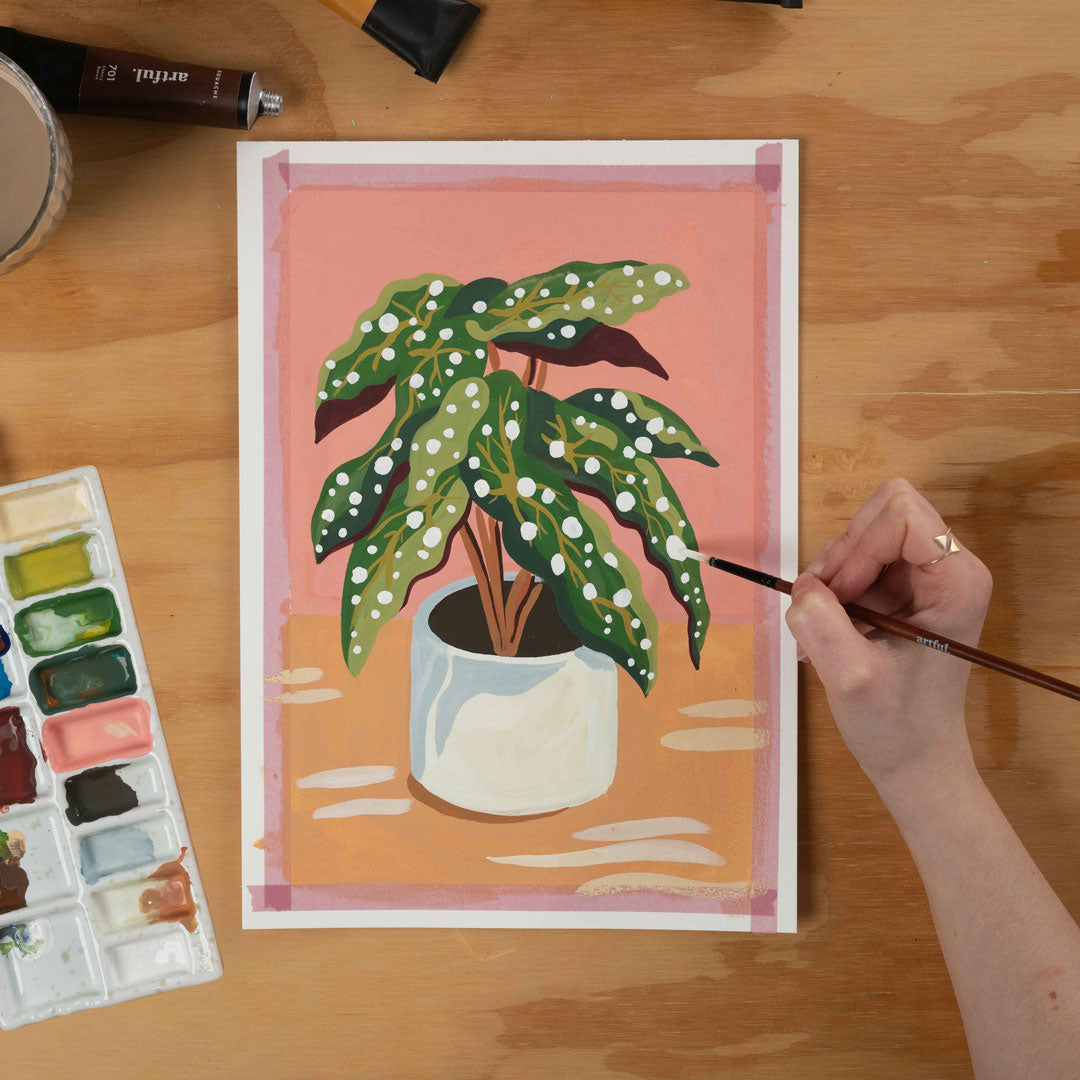 Artful Gouache - House Plant Still Life - Downloadable Tutorial