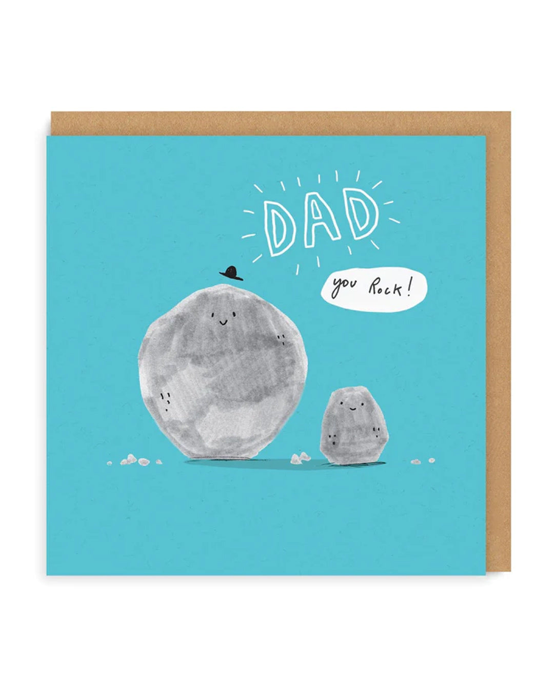 Father’s Day Funny Dad Rocks Square Greeting Card